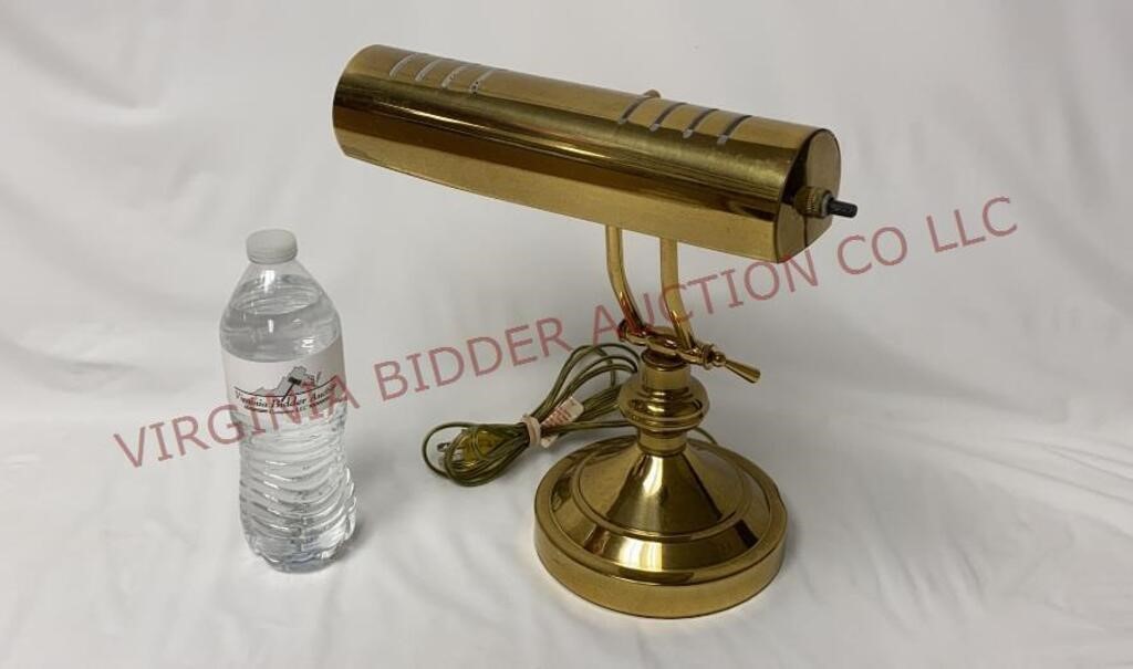 Brass Bankers Piano Adjustable Lamp - Powers On
