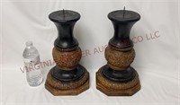 Late Victorian 1920s Ceramic Candle Pillars - 2