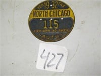 4 " ROUND 1932 TAX MOTORCYCLE PLATE, NORTH