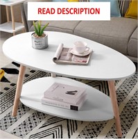 $86  Oval Wood Coffee Table with Open Shelving