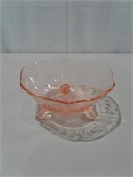 3-Footed Pink Depression Bowl