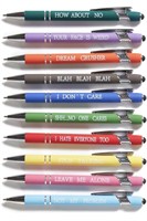 10PCS FUNNY MULTICOLORED BALLPOINT PENS WITH