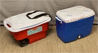 Rubbermaid Wheeled Ice Chest & Handled Cooler