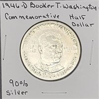 1946-D Booker T Washington Comm. Half Dollar