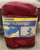 Champro Sports 3 Way Players Bag NWT