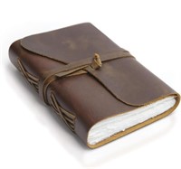 WANDERING LEATHER NOTE BOOK WITH HANDMADE IVORY