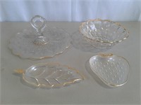 (4) Glass Serving Pieces