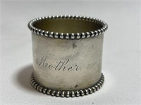 STERLING SILVER ENGRAVED MOTHER NAPKIN RING