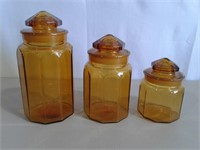 Amber Glass Canister Set