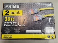 Prime - 2 Pack 30' Ft Extension Cords