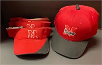 3 Nebraska Hats & 3 Visors NWT