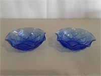 Pair 5" Cobalt Blue Bowls