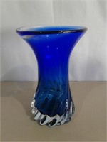 11-1/2" Blue Glass Vase