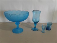 4-pc. Blue Glass Assortment