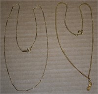 (2) Vtg Goldtone Necklaces w/ Peanut Pendant
