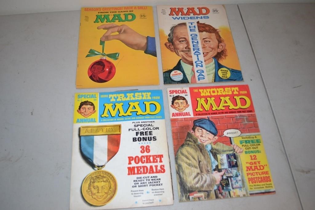 Four Mad Magazines