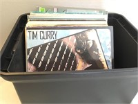 Tub Of Assorted Vintage Vinyl Records Tim Curry