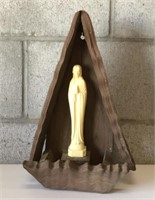 Vintage Virgin Mary Grotto in Pine Box