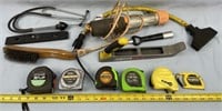 Shop light, Torpedo Level, Measuring Tapes, Wire