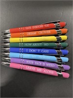ASSORTED BALLPOINT PENS WITH NEGATIVE QUOTES