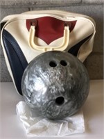 Vintage Bowling Ball in Bag