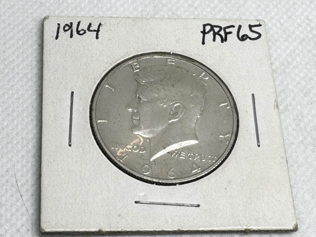 1964 90% Silver Kennedy Half Dollar PRF65
