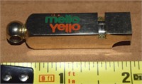 Vtg Drink Mello Yello Goldtone Metal Whistle