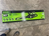 New Greenworks Pro 18" 80 Volt Chainsaw