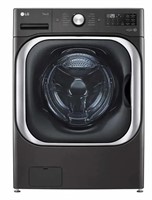 Lg 6.0 Cu.ft. Black Steel Front Load Washer With
