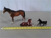 (3) Porcelain Horses