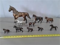 (10) Brass/Cast/Metal Horses