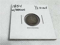 1854 Half Dime with Arrows