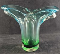 Vintage Whale Tail Art Glass Vase