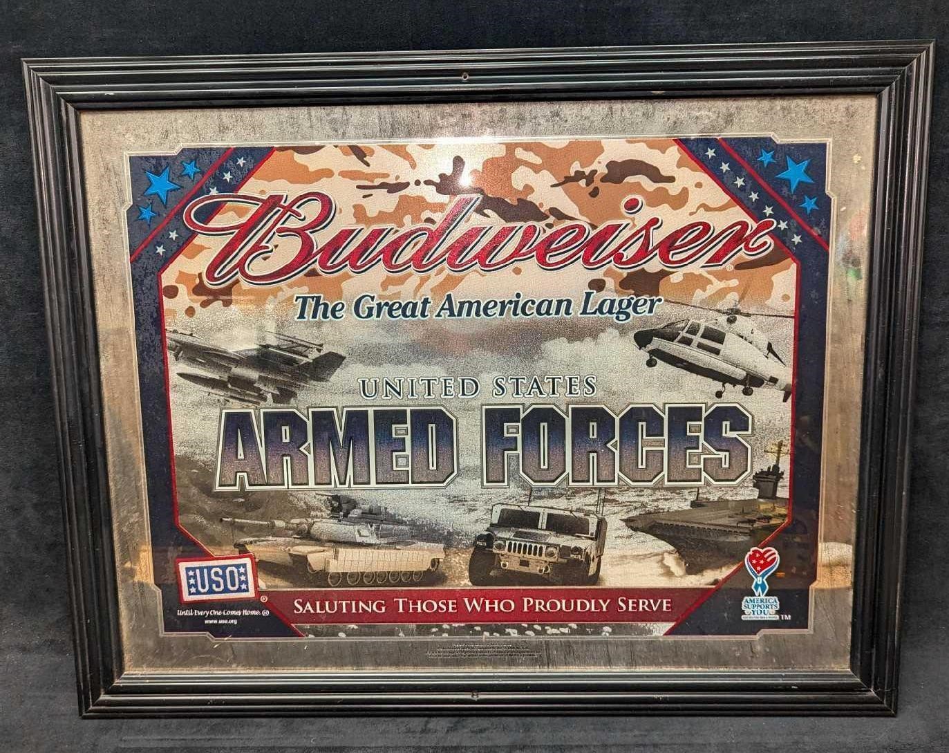 Budweiser United States Armed Forces Beer Mirror S