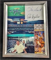 Framed Autograph Baseball Pat Hughes & Ron Santo C