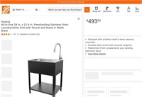 B8864  Presenza All-in-One Laundry Sink 28 x 21.9