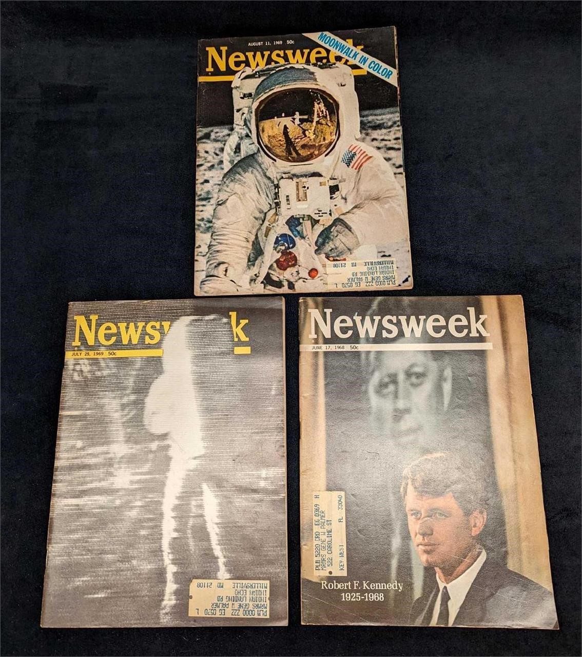 3 Vintage Robert F. Kennedy Moonwalk Moon Landing