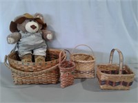 Furskin Bear & 4 Baskets