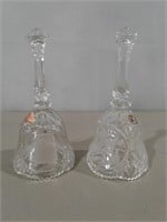 (2) Crystal Glass 8" Bells