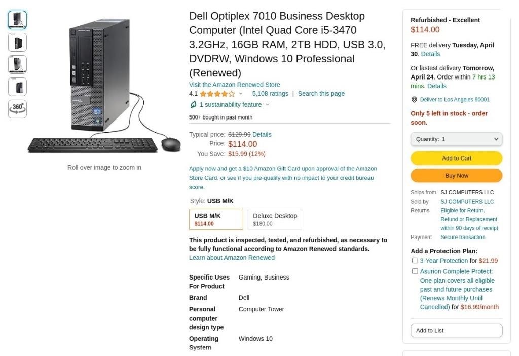 O3297  Dell Optiplex 7010 Desktop