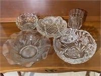 Pressed Glass Bowls & Cup
