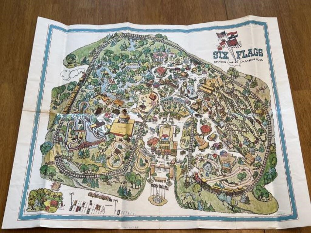 ORIG 1971 SIX FLAGS Over Mid America MAP