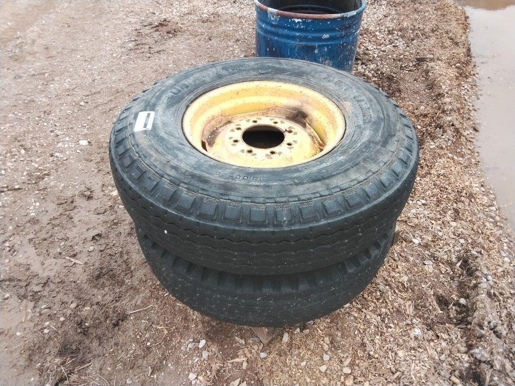Implement tires on rims