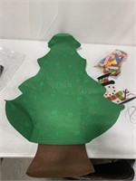 FABRIC CHRISTMAS TREE WITH STICK ON DECORATIONS,