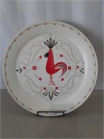 Vtg. 19" Metal Rooster Tray