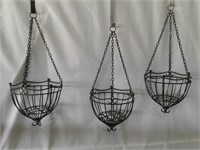 (3) Heavy Metal Hanging Baskets