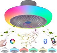 RGB LED Ceiling Fans with Bluetooth  17.7'