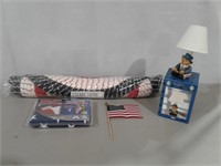 Throw Rug, Lamp, New 3x5 U.S. Flag