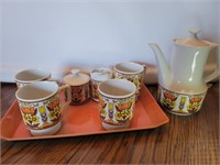 Japanese coffee set with tray