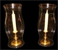 Baldwin brass candleholders in hurricane shades